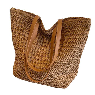 Elevate Your Summer Style with Our Chic Large Capacity Straw Woven Tote Bag - Perfect for Beach Days and Parties!