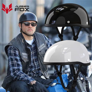Stylish Retro Half Helmet for Motorbike Riders - DOT Certified, Unisex, Lightweight & Comfortable for Summer Adventures