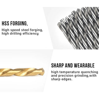 Premium 50PCS HSS Twist Drill & Mini Extractor Bit Set - Titanium Coated for Precision Metal & Wood Drilling (1-3mm)