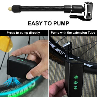 Toptrek 100 PSI Portable Mini Electric Air Pump with 1260mAh Battery for Bicycle and Motorcycle, Compatible with Presta and Schrader Valves