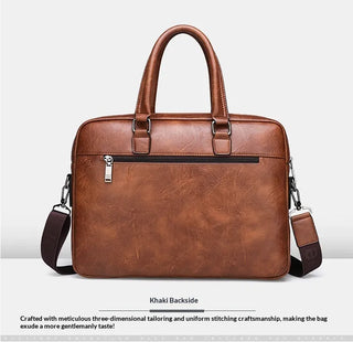 PU Leather Laptop Briefcase – Waterproof Business Commuter Shoulder Bag