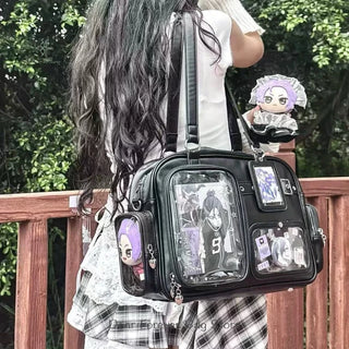 Y2K Ita Bag | Large Transparent Backpack with DIY Badge Display for Concerts & Lolita Fashion