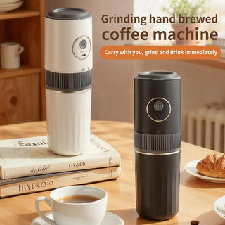 Portable Electric Coffee Grinder & Pour-Over Maker | 2-in-1 Travel Coffee Machine for Camping, Office & Outdoor Use