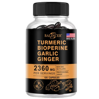 Turmeric Ginger Supplement - 2360 Mg Ultimate 4-In-1 with Garlic & Black Pepper for Joint, Digestive & Immune Wellness