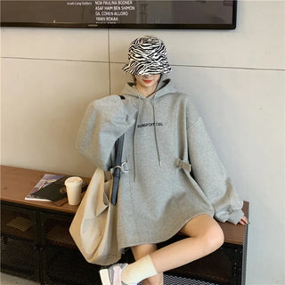 Women’s Oversized Fleece-Lined Hoodie – Korean-Style Thick Pullover Sweatshirt