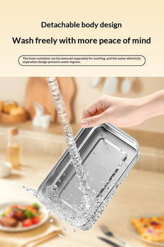 Electric Heated Lunch Box with Stainless Steel Liner | USB Powered, Select Models Rechargeable