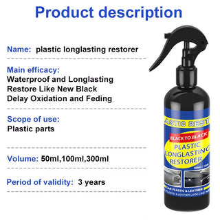Ultimate Plastic & Trim Restorer – Back to Black Restoring Polish for Cars, Leather & Vinyl