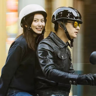Stylish Retro Half Helmet for Motorbike Riders - DOT Certified, Unisex, Lightweight & Comfortable for Summer Adventures