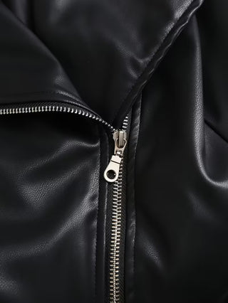 Men’s Black PU Leather Motorcycle Vest – Punk Biker Moto Jacket
