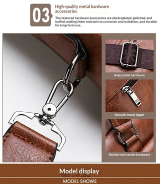PU Leather Laptop Briefcase – Waterproof Business Commuter Shoulder Bag