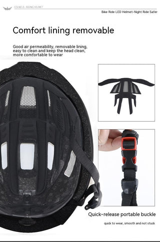 Unisex Adult Road & Mountain Bike Helmet with USB Rechargeable LED Taillight