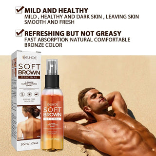 Intensive Bronzing Tanning Accelerator Spray - Long-Lasting Sunless Self Tanner.