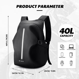 Professional Motorcycle Backpack: Waterproof Helmet Carrier and Travel Storage Solution for Men