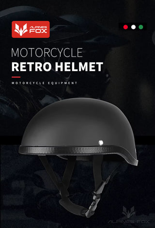 Stylish Retro Half Helmet for Motorbike Riders - DOT Certified, Unisex, Lightweight & Comfortable for Summer Adventures