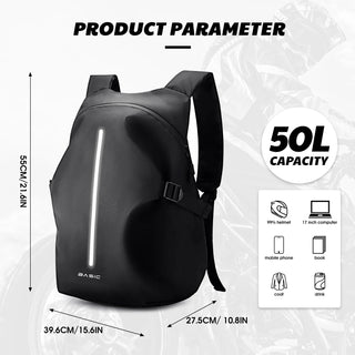 Professional Motorcycle Backpack: Waterproof Helmet Carrier and Travel Storage Solution for Men
