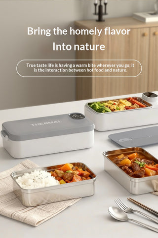 Electric Heated Lunch Box with Stainless Steel Liner | USB Powered, Select Models Rechargeable
