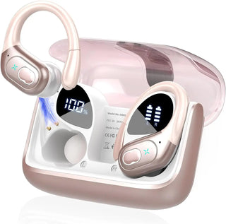 GDLYL HD65 Wireless Sports Earphones - HiFi Stereo Sound, Bluetooth 5.4, LED Power Display, Built-in Mics