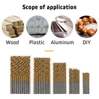 Premium 50PCS HSS Twist Drill & Mini Extractor Bit Set - Titanium Coated for Precision Metal & Wood Drilling (1-3mm)