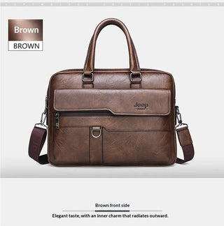PU Leather Laptop Briefcase – Waterproof Business Commuter Shoulder Bag