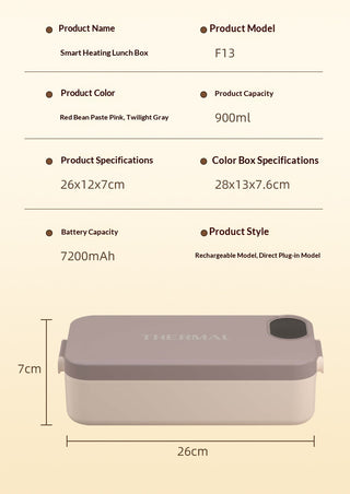 Electric Heated Lunch Box with Stainless Steel Liner | USB Powered, Select Models Rechargeable