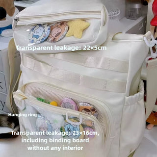 Japanese Transparent Ita Bag - Large Capacity Anime-Inspired Handbag for Women, Nylon Crossbody Tote for Girls