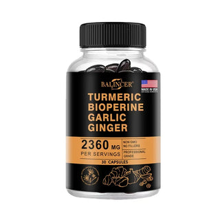 Turmeric Ginger Supplement - 2360 Mg Ultimate 4-In-1 with Garlic & Black Pepper for Joint, Digestive & Immune Wellness