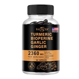 Turmeric Ginger Supplement - 2360 Mg Ultimate 4-In-1 with Garlic & Black Pepper for Joint, Digestive & Immune Wellness
