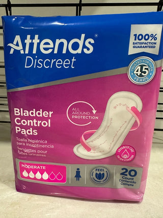 Attends Discreet Moderate Bladder Control Pads for Women, 100 Count - ADPMOD